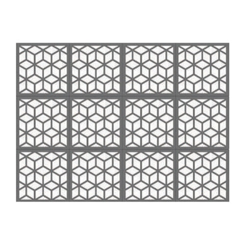ผนังตกแต่ง เอสซีจี รุ่นเฟรทเวิร์ค ลาย Cube-1 สีรองพื้น ขนาด 100x100x0.8 ซม.