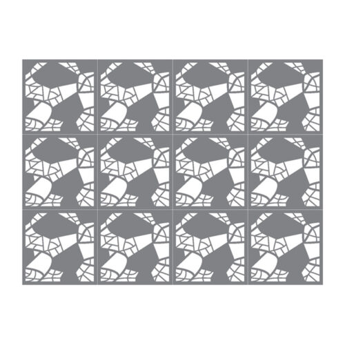 ผนังตกแต่ง เอสซีจี รุ่นเฟรทเวิร์ค ลาย Skeleton-2 สีรองพื้น ขนาด 100x100x0.8 ซม.
